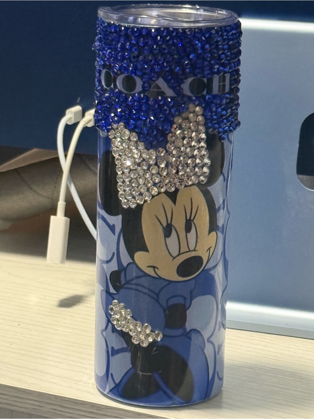 Disney Blue Minnie Mouse Crystal Tumbler